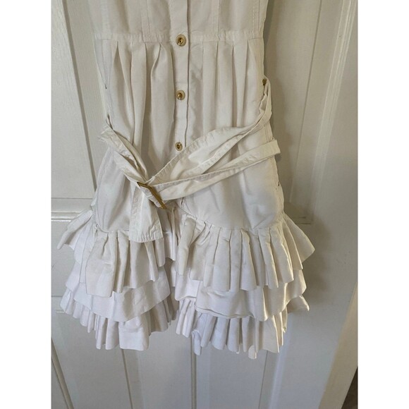Leifsdottir dress off white ruffles sleeveless womens 6 cotton - Picture 5 of 12